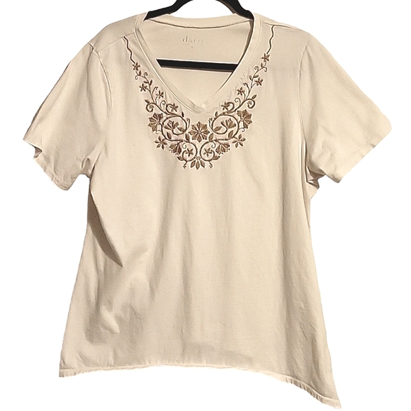 Denim & Co Sharkbite V-neck Tunic - Picture 1 of 4